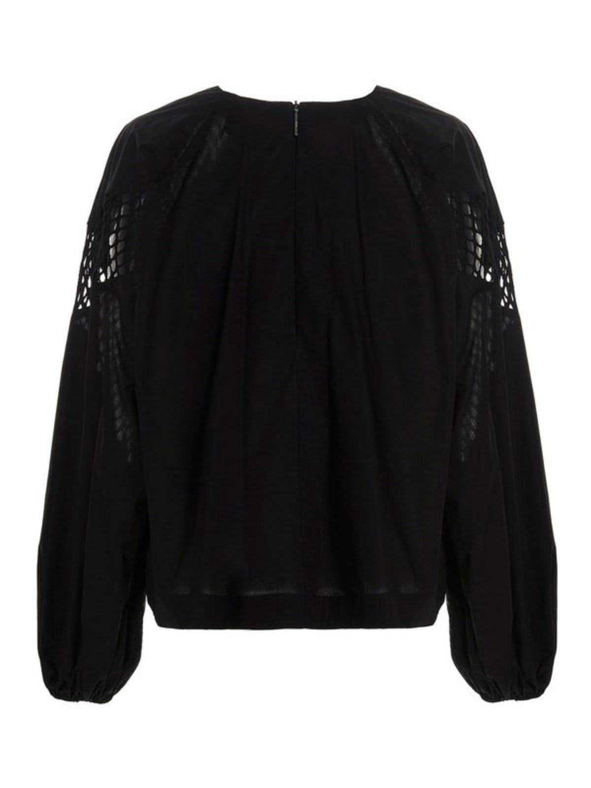 Msgm Blouse Ladies Pattern Sleeve Black - 2