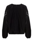 Msgm Blouse Ladies Pattern Sleeve Black - 2