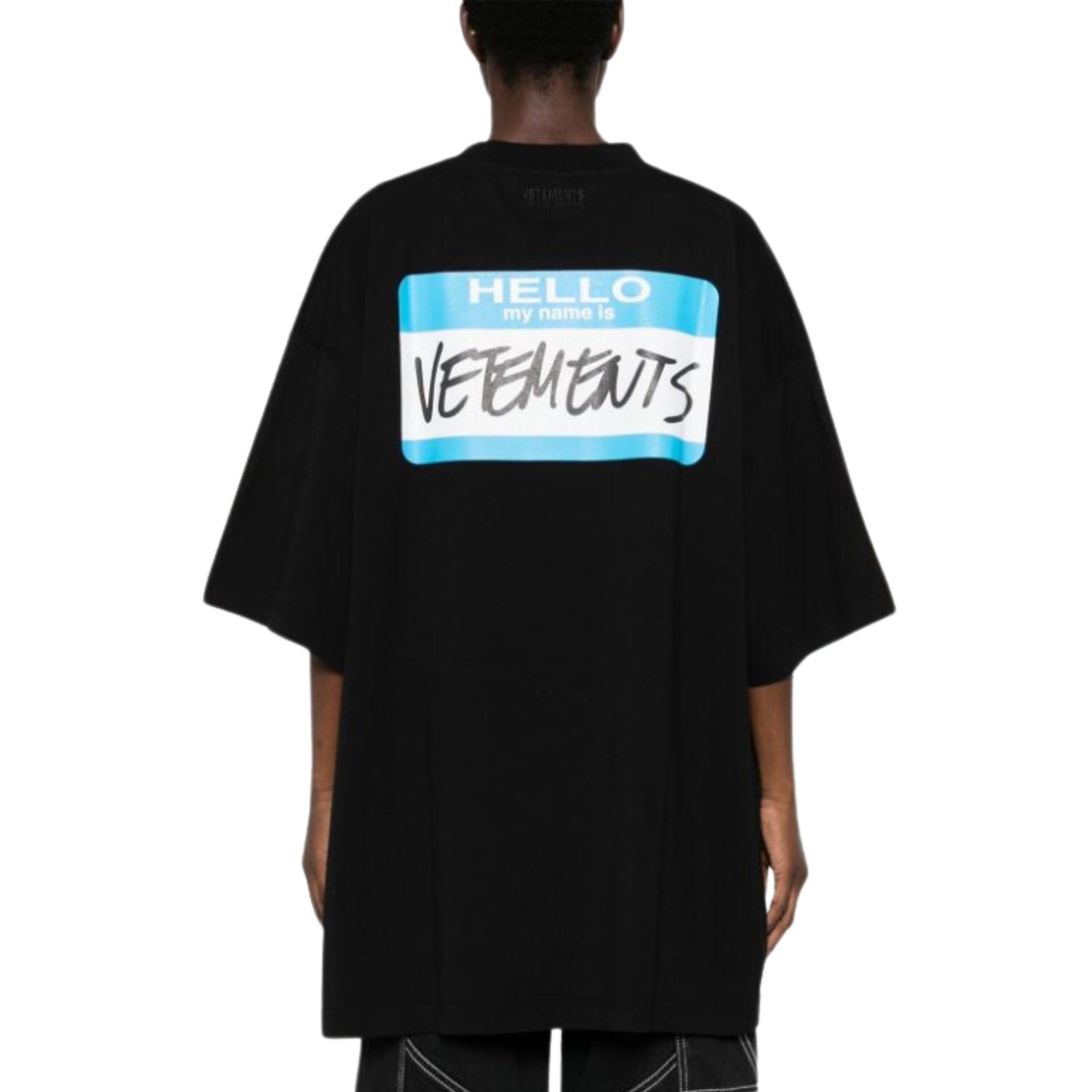 Vetements T-Shirt My Name Sticker Cropped Boxy Black