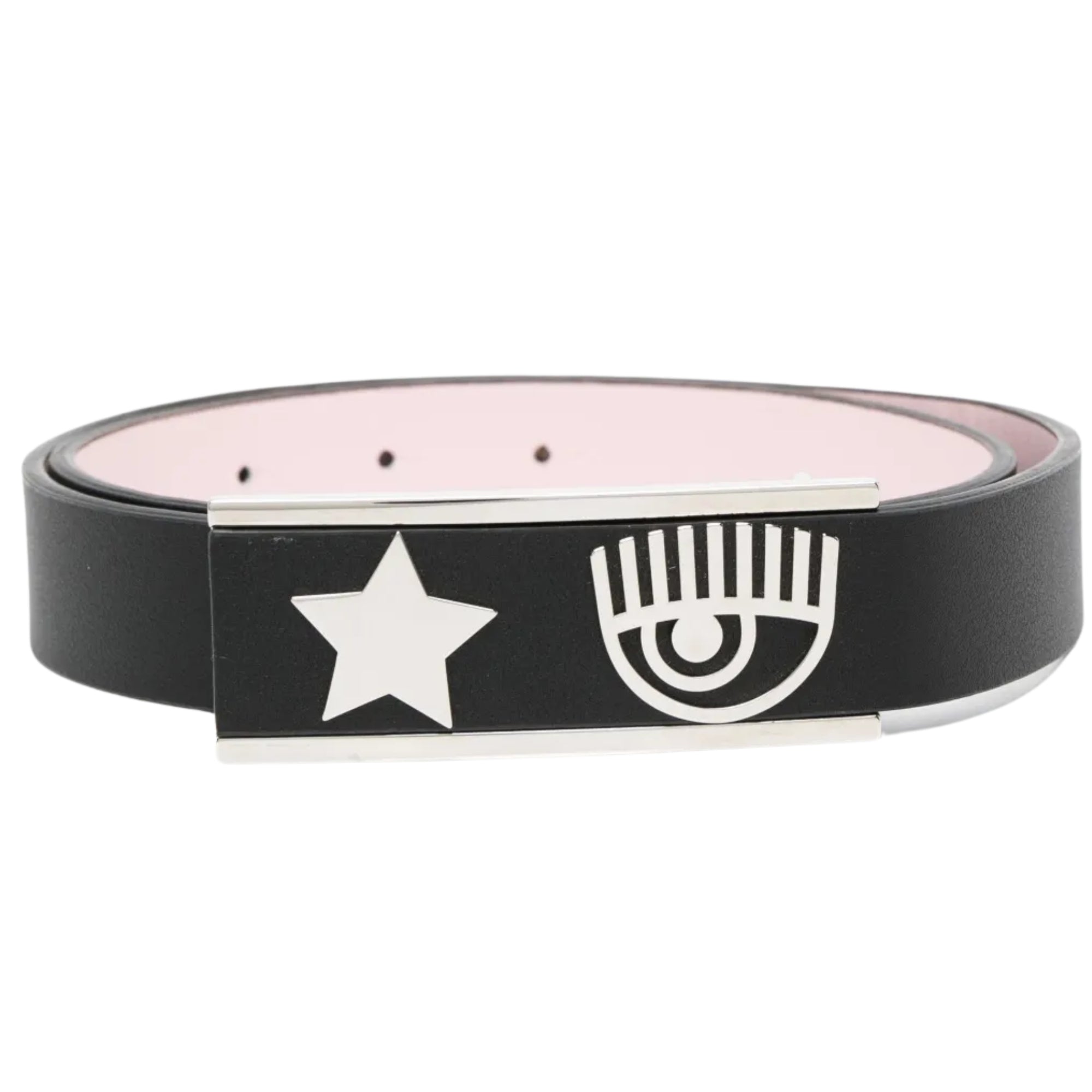 Chiara Ferragni Belt Eyelike Logo Star Black