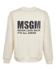 Msgm Sweater Logo Cream