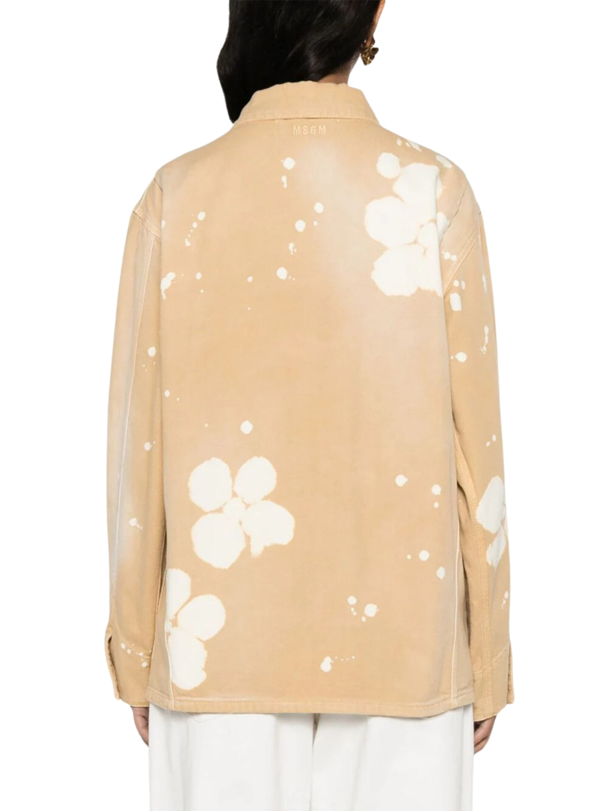 Msgm Shirt Ladies Floral Tye Dye Sand