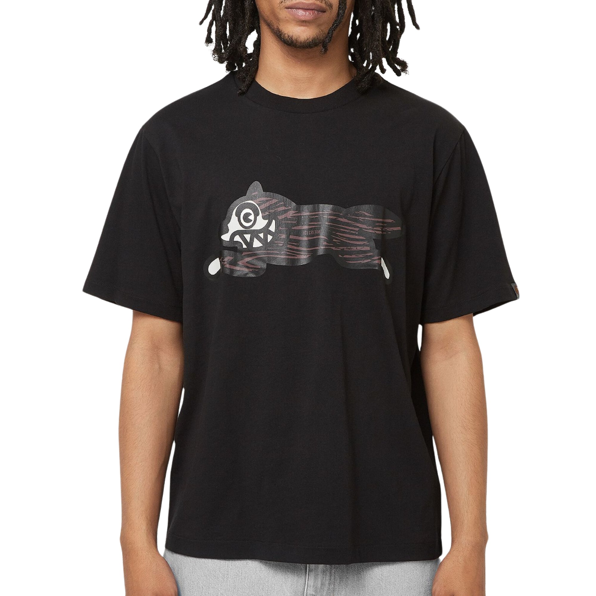 Ice-Cream T-Shirt Running Dog Black