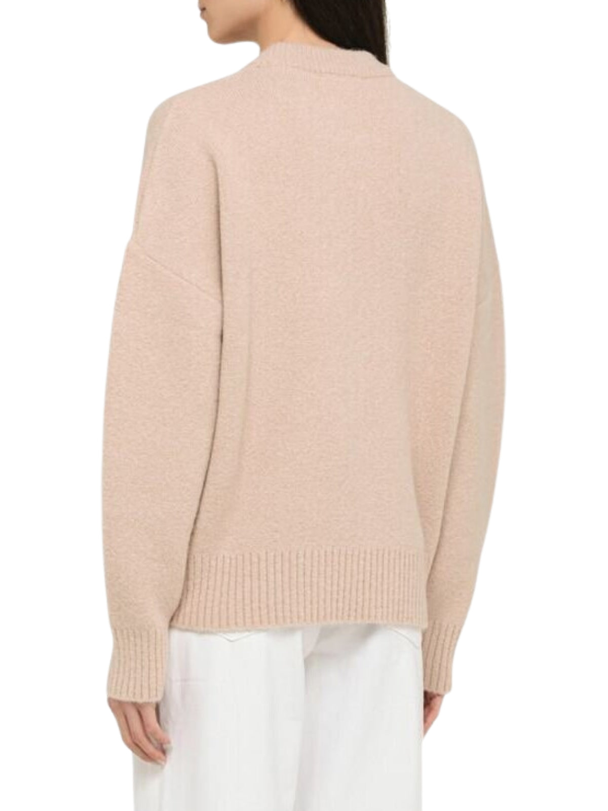 Ami Sweater De Coeur Logo Light Pink - 2