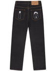 Ice-Cream Jeans Rhinestone Running Dog Black