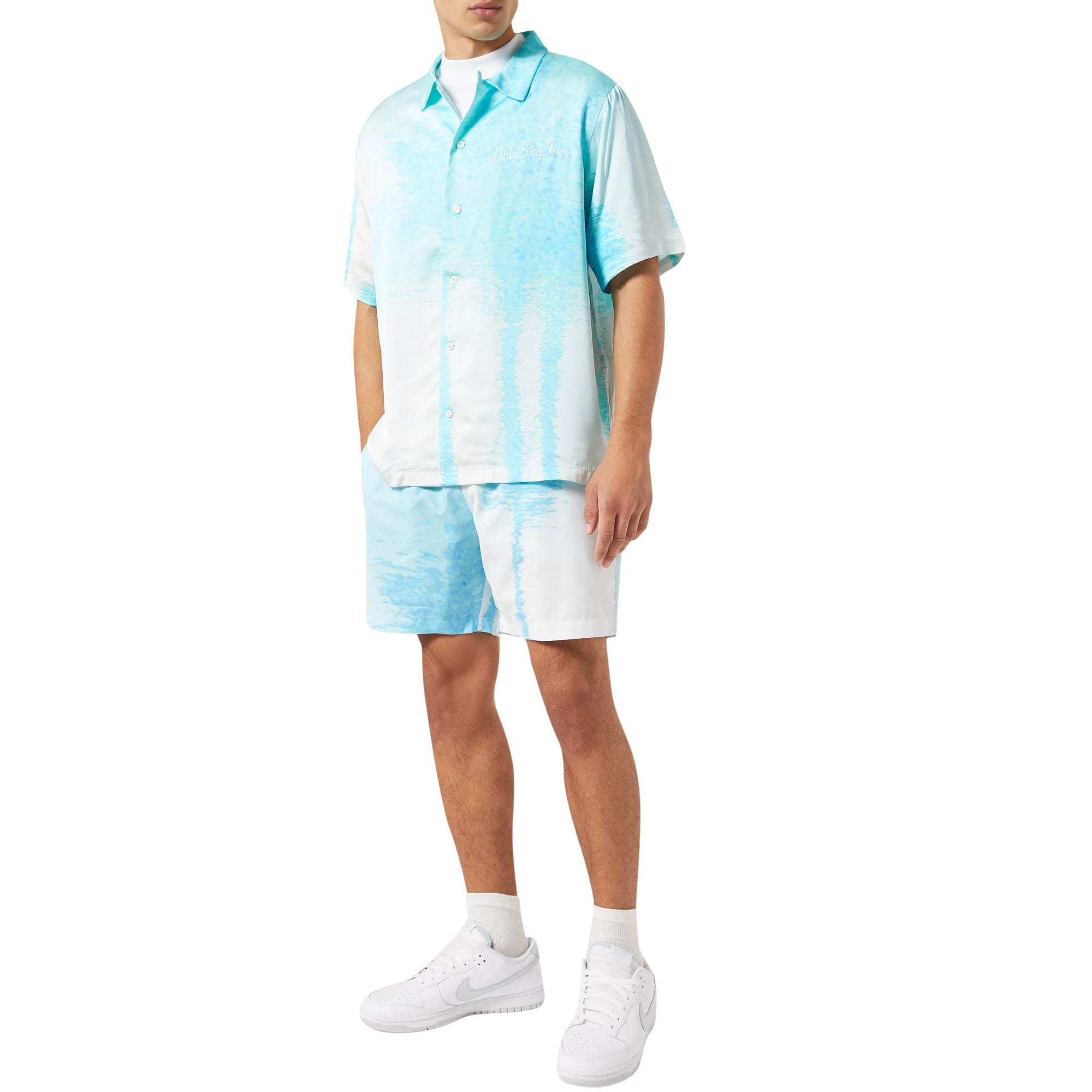 Blue Sky Inn Shorts Aqua Palm Blue-White