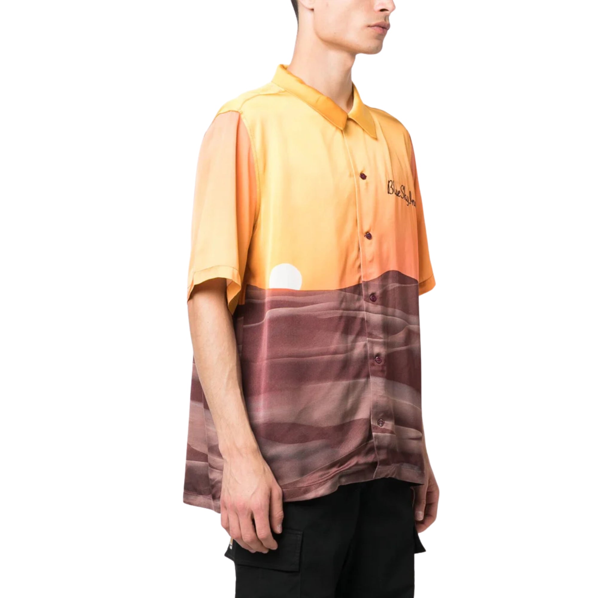 Blue Sky Inn Shirt Sand Dunes Logo Brown-Mustard