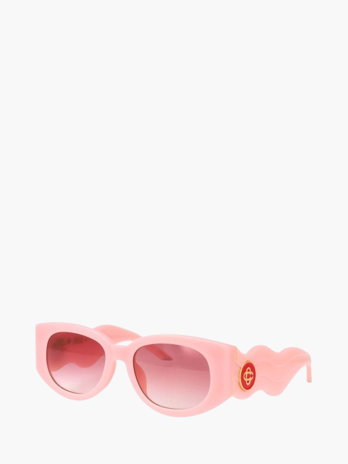 Casablanca Sunglasses Acetate &amp; Metal Oval Wave Pink