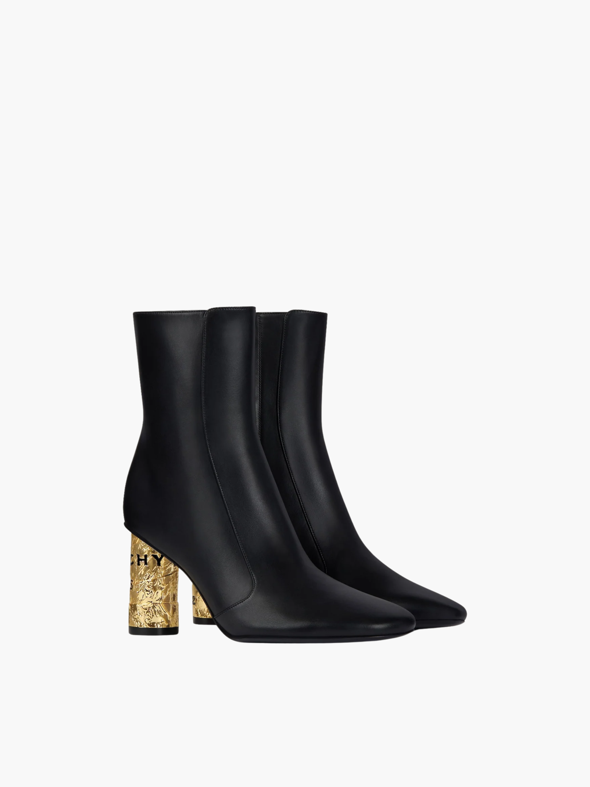 Givenchy Ankle Gold Heel Leather Black