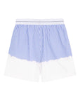 Msgm Shorts Ladies Two Tone Stripe Blue-White