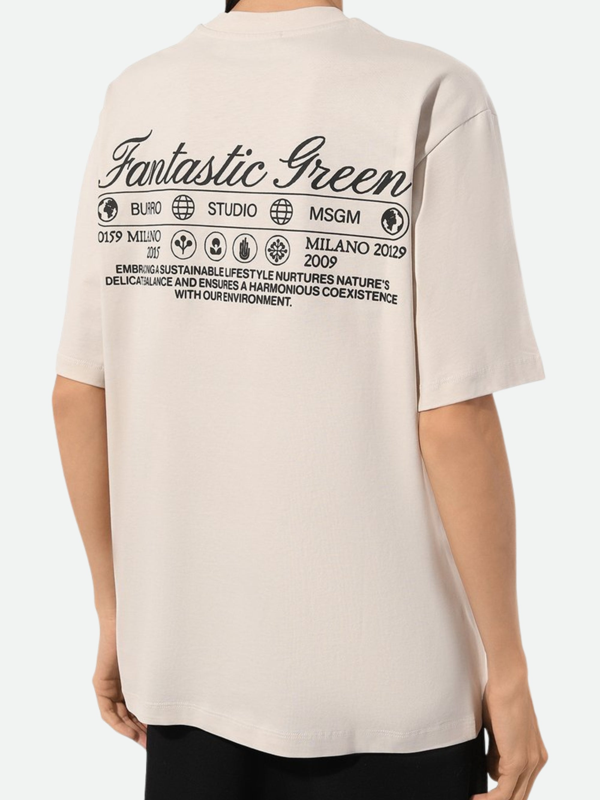Msgm Crew Side Studio White