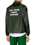 Drole De Monsieur Jacket Stud Slogan Khaki