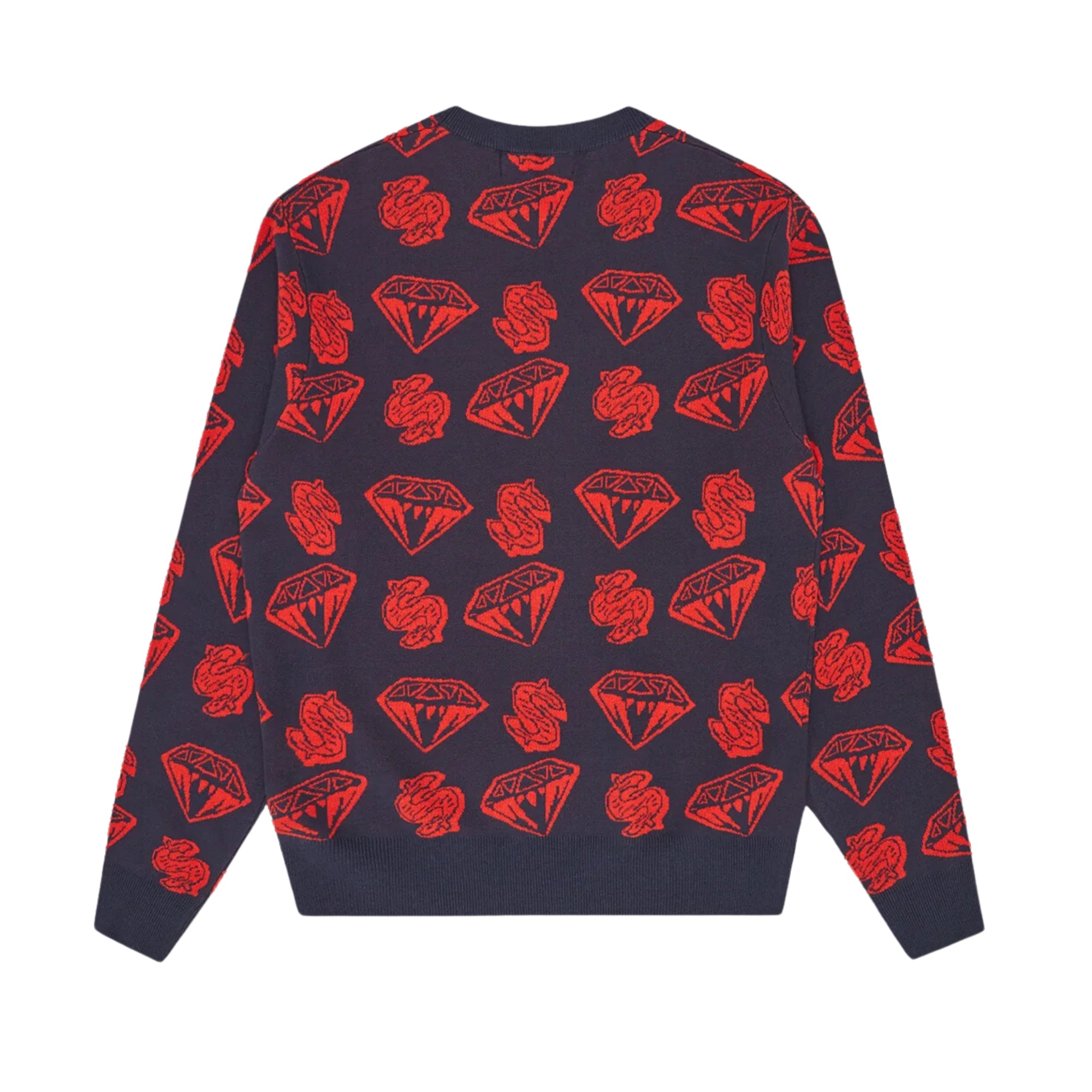 Billionaire Boys Club Sweater Knit Diamonds &amp; Dollars Navy-Red