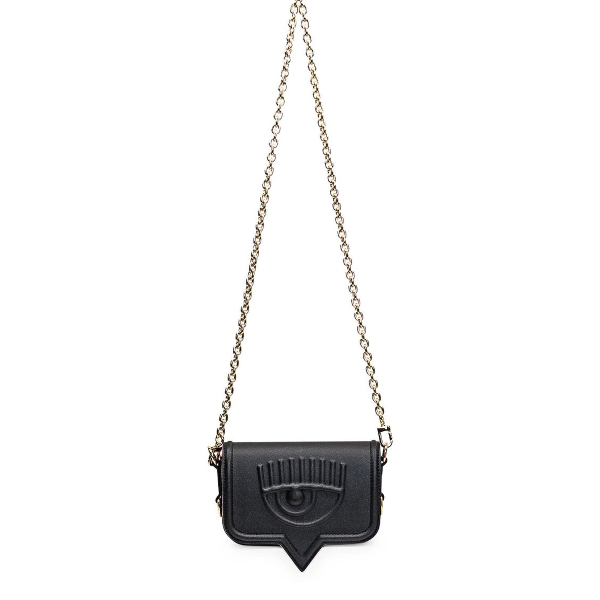 Chiara Ferragni Bag Embossed Eyelike Logo Black