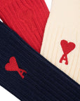 Ami Socks 3 Pack Logo White-Red-Black - 2