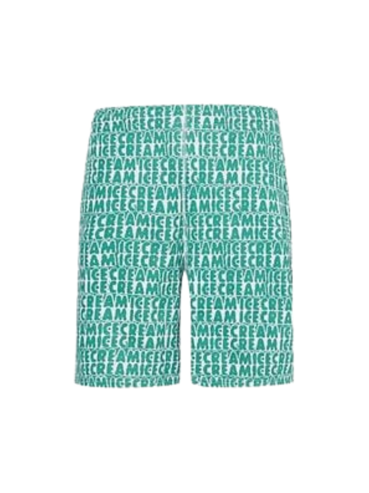 Ice-Cream Shorts Text Print Green