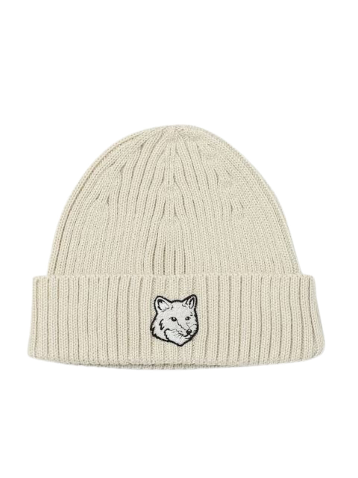 Maison Kitsune Beanie Bold Fox Head Paper