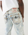 True Religion Jeans Ricky Flap Rips Light Wa