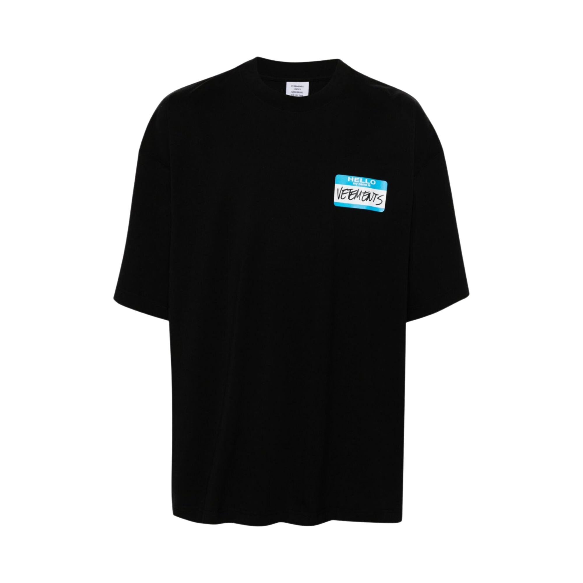 Vetements T-Shirt My Name Sticker Cropped Boxy Black