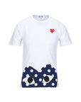 Comme Des Garcons T-Shirt Polka Dot Heart White-Blue