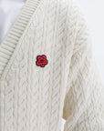 Kenzo Cardigan Boke Flower Knit Loose Fit Ecru