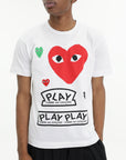 Comme Des Garcons T-Shirt Multi Logo Print White