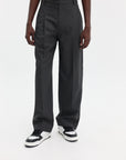 Kenzo Weave Pants Straight Tailored  Wool Jacquard Taupe