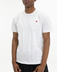 Comme Des Garcons T-Shirt Red Emblem Mesh White