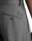 Kenzo Weave Pants Straight Tailored  Wool Jacquard Taupe
