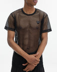 Comme Des Garcons T-Shirt Black Emblem Mesh Black