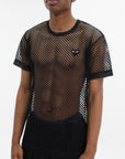 Comme Des Garcons T-Shirt Black Emblem Mesh Black