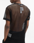 Comme Des Garcons T-Shirt Black Emblem Mesh Black