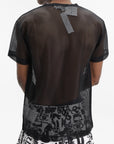Comme Des Garcons T-Shirt Red Emblem Mesh Black