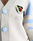 Kenzo Cardigan Logo Pale Grey-Blue