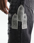 Who Decides War Jeans Side Patch Relaxation Denim Vintage Grey