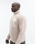 Ami Turtleneck De Coeur Logo Grey