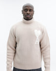 Ami Turtleneck De Coeur Logo Grey