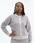 Kenzo Cardigan Checkered Pale Grey