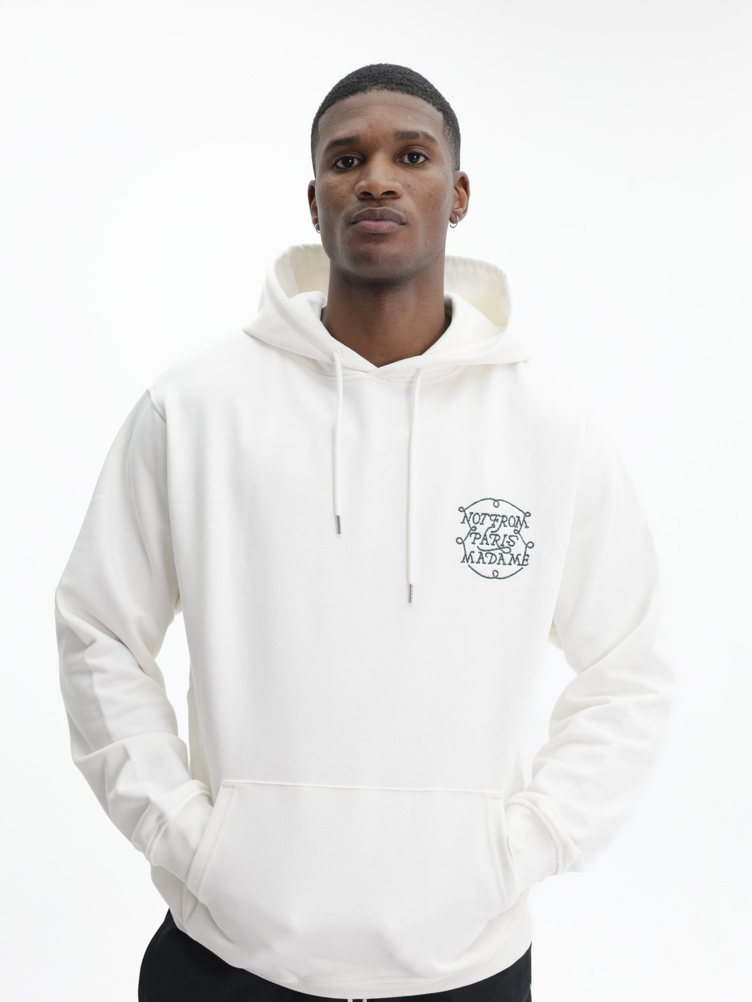 Drole De Monsieur Sweater Slogan Hoodie Off-White