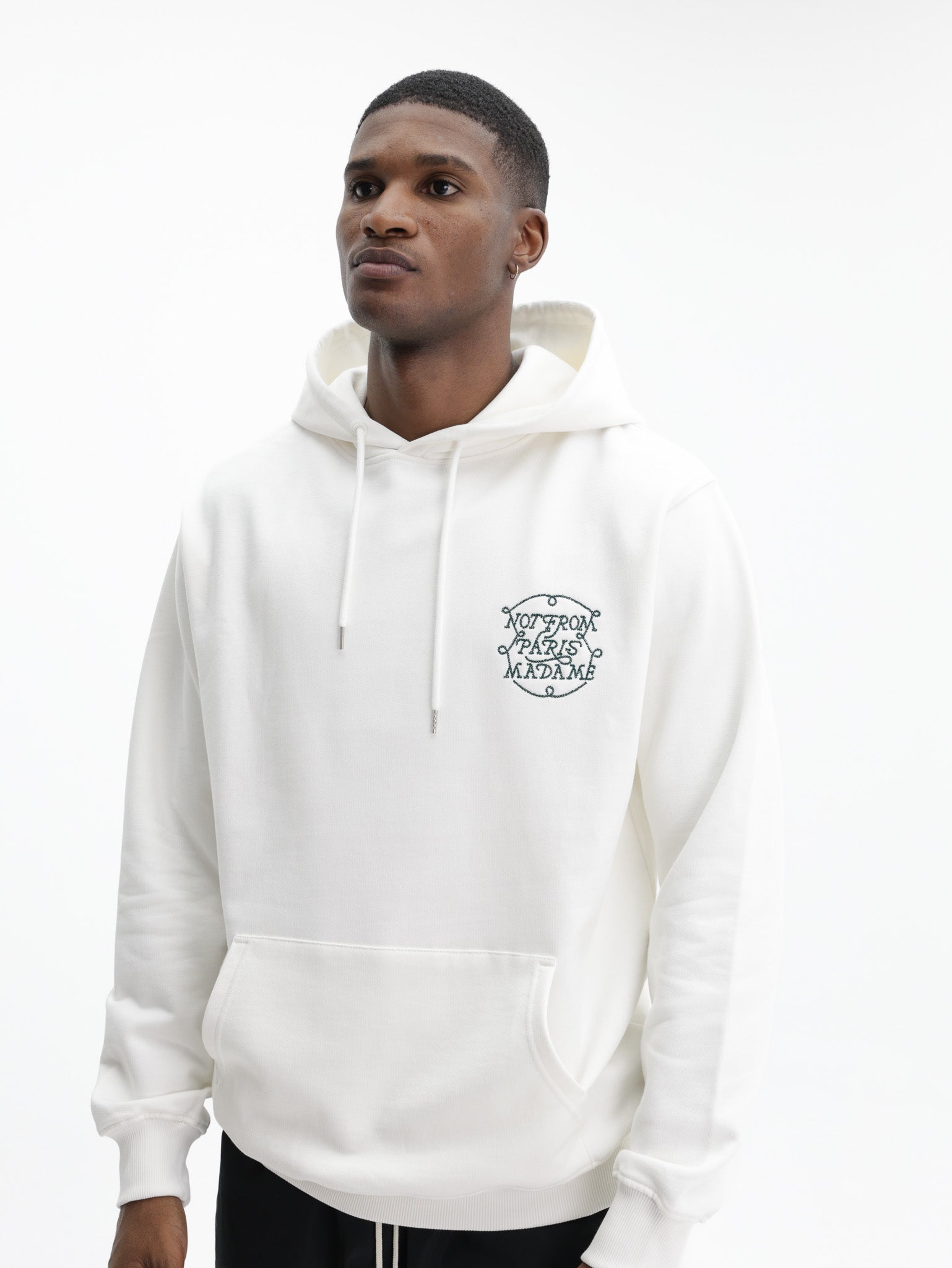 Drole De Monsieur Sweater Slogan Hoodie Off-White