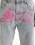 Ice-cream Pants Pink Dog Logo Light Wash
