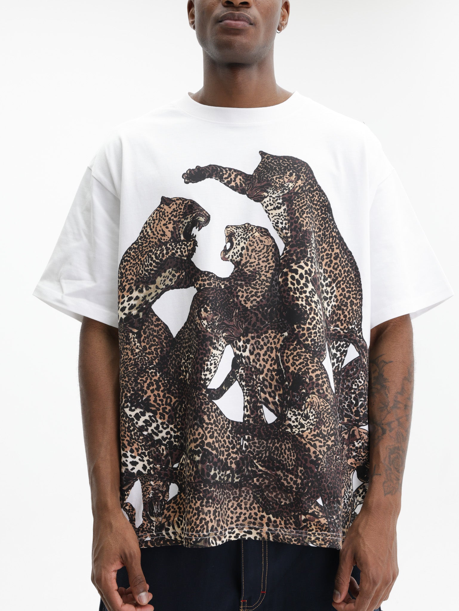 Just Cavalli T-Shirt Full Leopard White