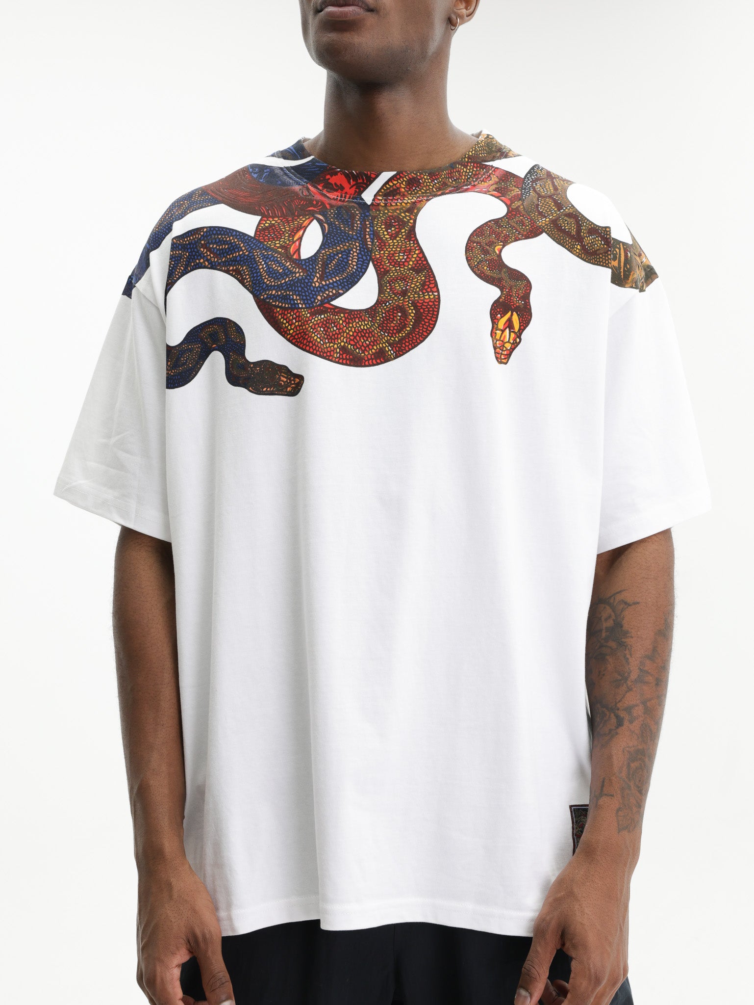 Just Cavalli T-Shirt Full Snake White