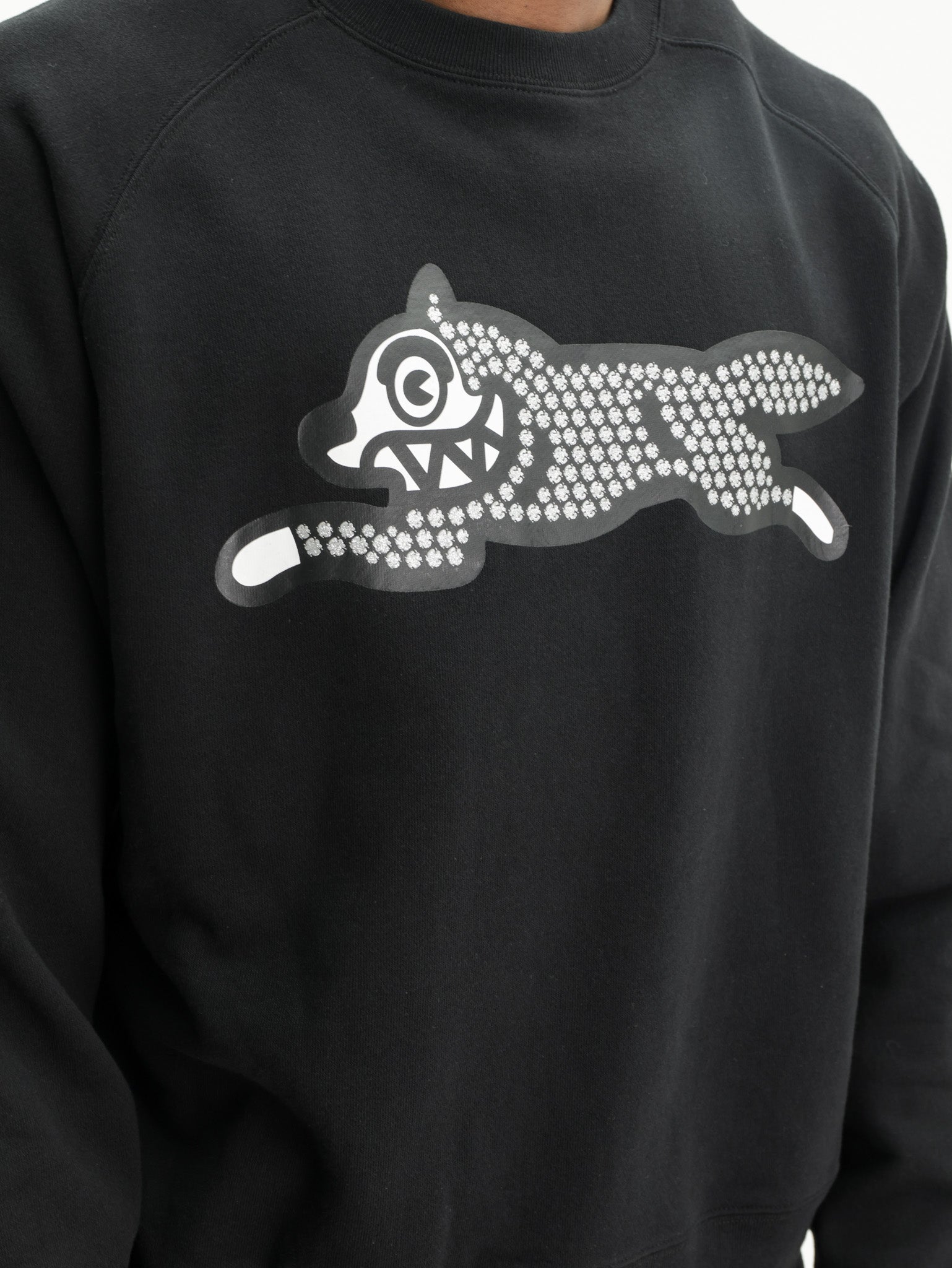 Ice-cream Sweater Glitter Running Dog Black