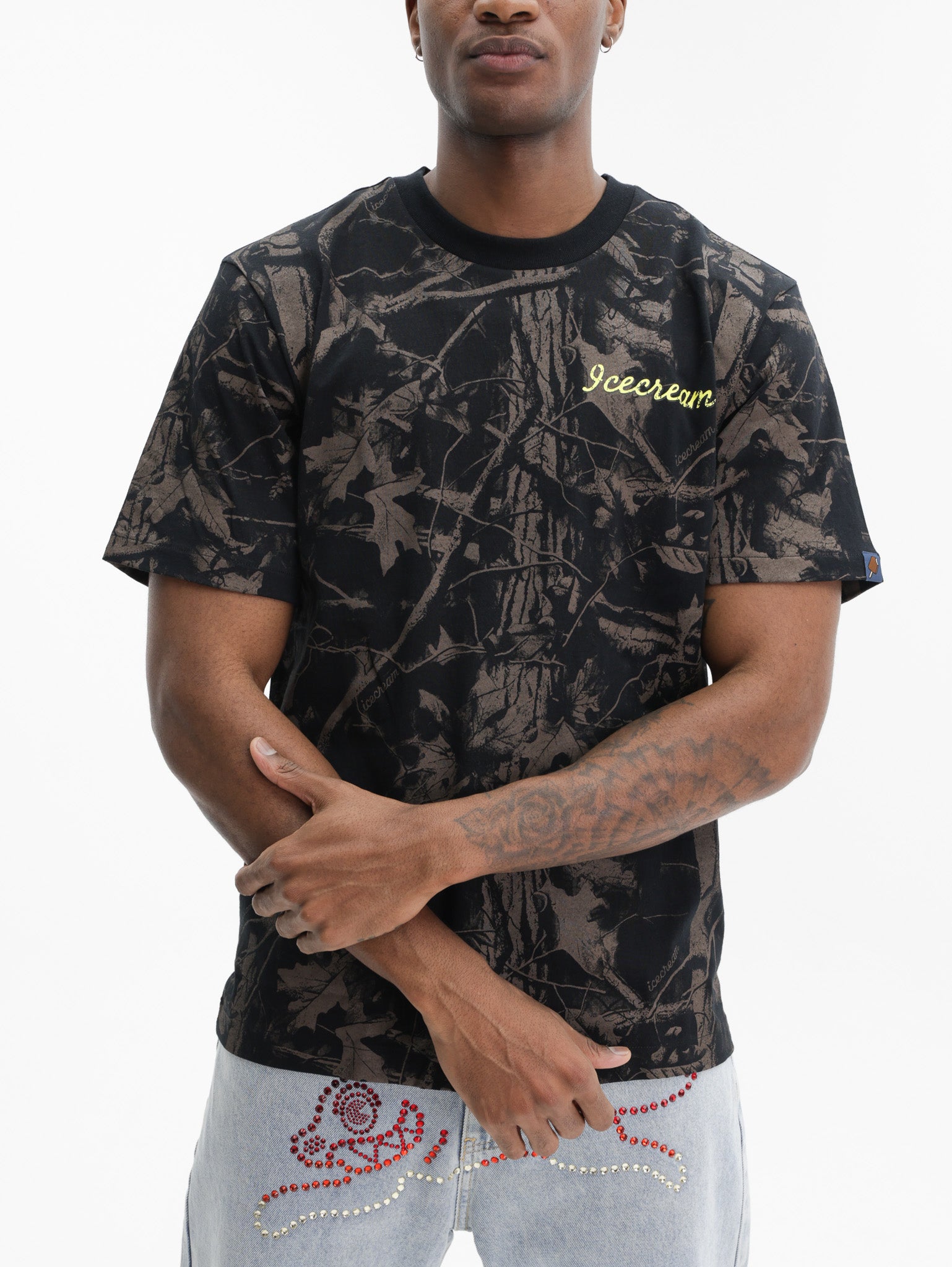 Ice-cream T-Shirt Tree Camo Black