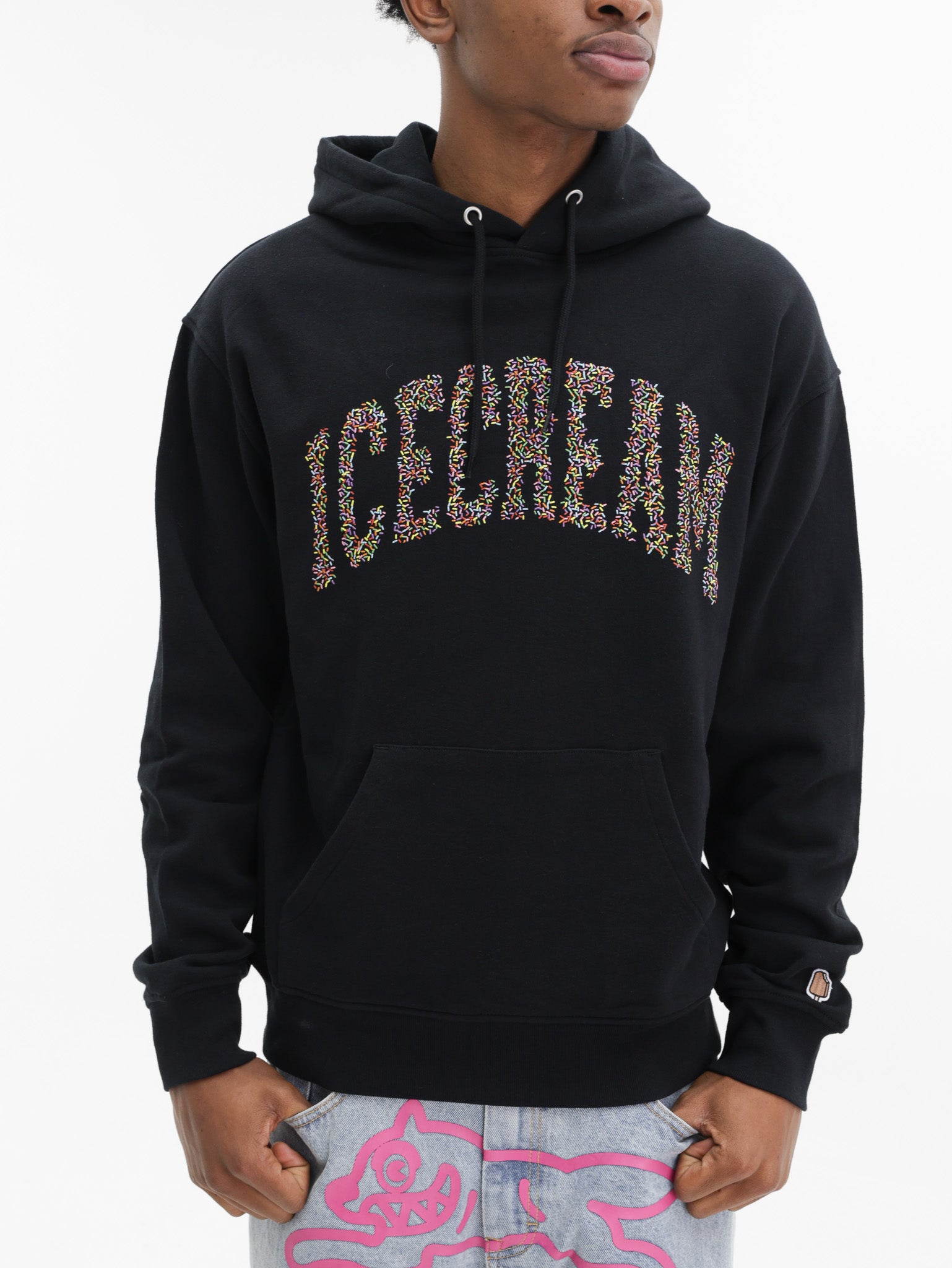 Ice-cream Hoodie Sprinkles Popover Black