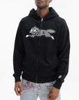 Ice-cream Hoodie Glitter Running Dog Black
