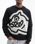 Ice-cream Sweater Running Dog Logo Black