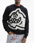 Ice-cream Sweater Running Dog Logo Black