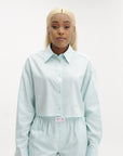 Chiara Ferragni Jacket Track Crop Aqua